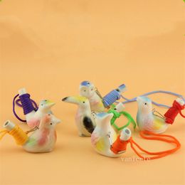 Creative Water Bird Whistle Clay Birds Ceramic Glazed Song Chirps Bath time Kids Ceramic toy whistle Gift Christmas Party Favour Home Decoration LT519