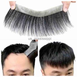 Synthetic Wigs Invisible Thin Skin Base Hairline for Men Human Short Hairpiece Male Toupee Forehead Natural Hairline Patch Hair Frontal Remy x0826