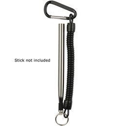 Line Goture 6pcs Black Fishing Lanyard Ropes Retractable Plastic Spiral Rope Tether Safety Line Max Stretched Length 100cm Pesca