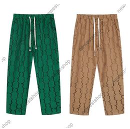 24SS Mens Pants designer womens luxury Jacquard pattern denim trousers Jogging Vintage high quality khaki green classical style pant