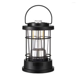 Night Lights Rechargeable Camping Lamp Retro Outdoor Lamps With 4000 Power Bank 3 Light Modes For Emergencies