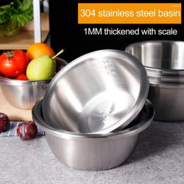 Bowls Stainless Steel Bowl With Vegetable Fruit Washing Dough Kneading Noodle Soup Storage Basin