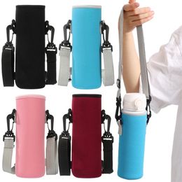 Drinkware Lid 1Pcs Water Bottle Cover Bag With Strap Neoprene Storage Holder Shoulder Black Insulat Daily Tools 230825