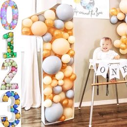 Other Event Party Supplies 73cm Blank Giant Number 1 2 3 4 5 Balloon Filling Box Mosaic Frame Balloons Stand Kids Christmas Birthday Party Decorations 230825