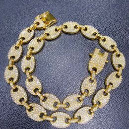 925 Silber Diamant Halskette Party Social Schmuck Accessoires Hip Hop Halskette Mode Halskette Diamant Kaffeebohne Halskette Unisex Kubanische Halskette