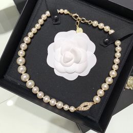Luxury quality charm pendant necklace with all white pearl in 18k gold plated for women wedding Jewellery gift have box stamp PS3312