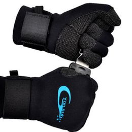 set Scuba 3MM Kevlar Diving Gloves For Underwater Hunting Nonslip Spearfishing Equipment Adjustable Black Gloves YQ33