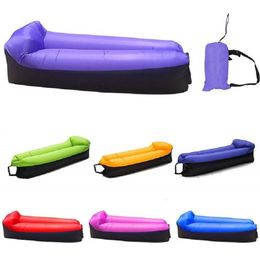 Sleeping Bags Inflatable Sofa Cushion Camping Air Tent Bed Bag Lazy Beach Mattress Folding Lounger Chair Garden Outdoor Furniture 230826