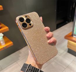 Plating Bling Glitter Rhinestones Gem Diamond Phone Case For iPhone 13 12 11 14 Pro Max Plus Camera Protection Soft Cover