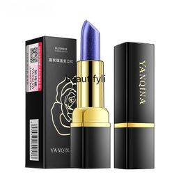 Lipstick zq Blue Fairy Princess Lipstick Temperature Gradient Waterproof Makeup Long-Lasting Color Non-Stick Cup Blue Rose Lipstick 230826