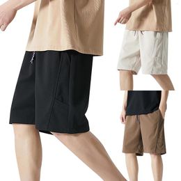 Men's Pants Gift Boy 12 Drawstring Summer Thin Sweetheart 5/4 Loose Straight Leg Casual Middle Sports Ss Outdoor Shorts