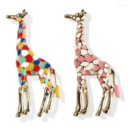 Бруши эмалевой жираф для женщин милый животный пин для модного украшения золотой подарок детей изысканные брошы