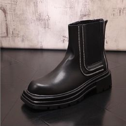 High Winter Top Autumn British Style Zipper Trim Platform Trend Men's Fashion Boots 1AA42 790fe