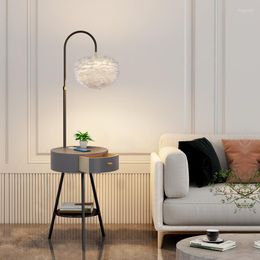 Floor Lamps White Nordic Lamp Feathers Adjustable Design Designer Bedroom Luxury Luminaria De Mesa Room Decors Aesthetic