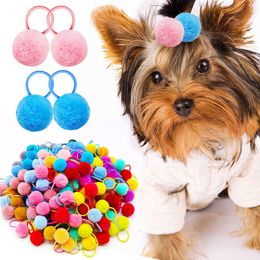 Cat Costumes Pet Dog Hair Bows Colorful Ball Accessories for Small Cute Grooming Bulk Supplier 230825