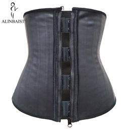 Men's Body Shapers 25 Steel Bones Latex Waist Trainer Shapewear Slimming Belt Modelling Strap Shaper Girdle Workout Tummy Control Corset 230825