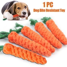 Dog Toys Chews Pet Dog Toy Carrot Chew Toys Durable Braided Cotton Rope Bite Resistant Puppy Molar Playthings Safe Teeth Cleaning Accessories 230825