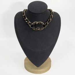 smycken klassisk modedesigner hängen halsband med dubbla bokstäver choker hänge kanal halsband pärlor kedja smycken tillbehör gåvor kxx1a