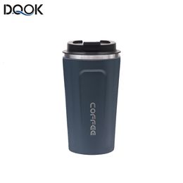 Water Bottles Mug Coffee Cup with Cover Stainless Steel Silicone Metal Coffee Insulated Water Cup Portable Outdoor Portable Cup For Gifts 230825