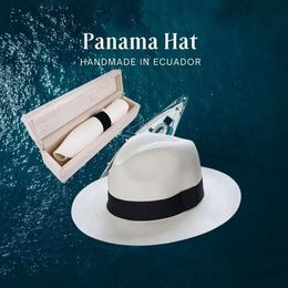 Wide Brim Hats Bucket Adjustable Classic Panama HatHandmade In Ecuador Sun for Women Man Beach Straw Hat Men UV Protection Cap 230825