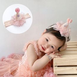 Hair Accessories Cute Baby Girl Crown Hat Lace Headband Infant For Born First Birthday Party Pography Props Headwear