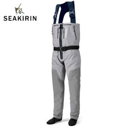 Tackle Breathable Zipfront Chest Fishing Waders Waterproof Zippered Stockingfoot Waders Welded Seams Upstream Wading Gear for Hunting