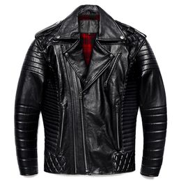 Men's Leather Faux Leather Black Cowhide Genuine Leather Jacket Men Motocycle Jackets Soft Bomber Riding Biker Clothing Men Leather Jacket Autumn Coat 230825