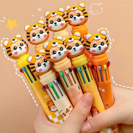 Colors Kawaii Tiger Ballpoint Pen Student Cute Gel Press Korean Stationery Writing Tools For School Office Kids Gifts