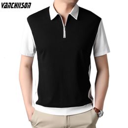 Men's Polos High Quality Men Polo Shirt 699 Cotton Short Sleeve for Summer Contrast Pattern Patchwork Korean Style Casual Male 33909 230825