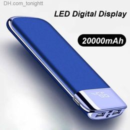 20000mAh Portable External Battery Charger Power Bank LED Digital Display Double USB Output Powerbank For iPhone 12 11 Q230826