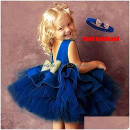 Girl'S Dresses Girls Sequin Cake Double Baby Girl Dress 1 Year Birthday Born Party Wedding Vestidos Christening Ball Gown Clothes Dr Otqeg
