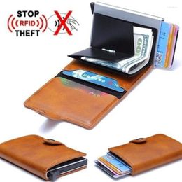 Card Holders Men's Leather Slim Money Clip Front Pocket Wallet Thin Holder Business Cardpackage