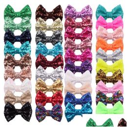 Hair Accessories 38 Colors 4 Inch Sequins Bow Diy Headbands Baby Boutique Bows Without Alligator Clip For Girls M791 Drop Delivery K Ot0B5