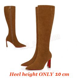 Red Top Designer Bottoms Fashion Boots Over the Knee Boot High Heels Lady Pointed-toe Pumps Style Ankle Short Booties Womens Brand Original Shoes 70