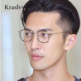 Sunglasses Frames Krasivyy Korean Pure Glasses Frame Men Square Ultralight Optical Prescription Eyewear Women Full-Rim Eyeglasses Frames 230825