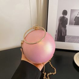 Evening Bags 2023 Candy Colour Round Ball Tote European Brand Designer Luxury Party Wedding Bag Fashion Clutch Shoulder Crossbody 230826