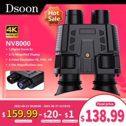 Telescope Binoculars Dsoon Night Vision Goggles NV8000 Infrared Digital Head Mount Built in Battery Rechargeable Hunting Camping Equipment 230826