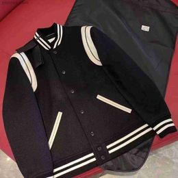 Baseball Uniform Genuine Leather Wool Coat Same Style For Men And Women Short Jacket Fashion Couple Clothes Q230826