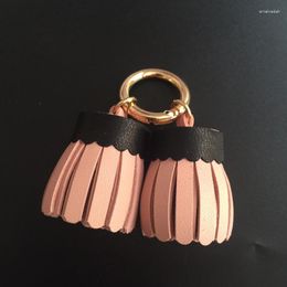 Keychains Handmade Leather Tassel Keychain Cute DIY Backpack Keyring Luxury Bag Pendant Handbag Charm Jewellery Accessory Perfect Women Gift