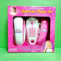 Toy Walkie Talkies Children Pretend Play Intercom Telephone Simulation phone With Real Ringing Sounds talk to each other Kids Birthdaty Gifts 230825