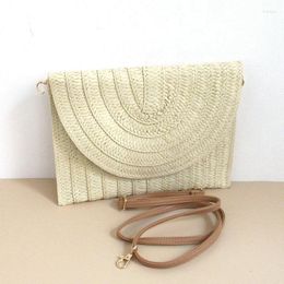 Evening Bags Square Straw Bag Wallet Handbags Women Summer Woven Clutch Handmade Beach Shoulder Ladies Small Crossbody