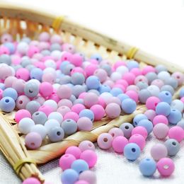 Teethers Toys Joepada 100Pcslot 9mm Round Silicone Beads Food Grade Material for DIY Baby Teething Necklace BPA Free Oral Care Baby teether 230825