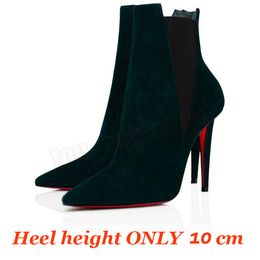 Designer Red Top Bottoms Fashion Boots Over the Knee Boot High Heels Lady Pointed-toe Pumps Style Ankle Short Booties Womens Brand Original Shoes 89