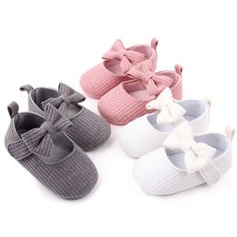 First Walkers Baby Princess Shoe Baby Girl Bowknot Shoes Breathable Soft Sole Anti-Slip First Walkers Prewalker Crib Shoes L0826