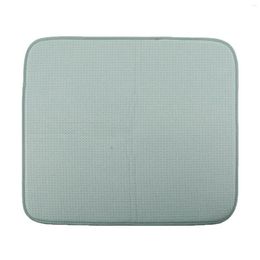 Table Mats Plate Charger Microfiber Dish Drying Mat For Kitchen Countertop Green Absorbent Pad 16 X 18 Inch Dishes