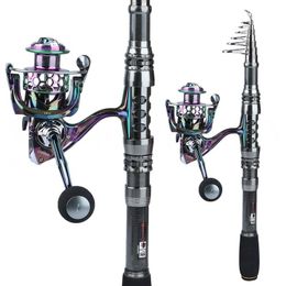Accessories Sougayilang Telescopic Fishing Rod Spinning Reel and Fishing Line Lures Fishing Carrier Bag Set for Travel Saltwater Freshwater