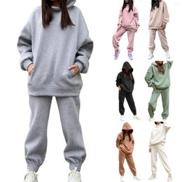 Gym Clothing Women's Casual Sports Suit Solid Color Long Sleeved Hoodie Trousers Sweatershirt Janitor For Women Snow Sweater