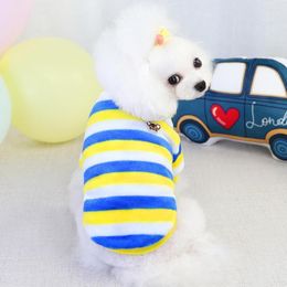 Dog Apparel Pet Spring Fall Stripe Print Small Dogs Puppy Chihuahua Clothes Blouse Jacket Supplies Products Home Garden 2023