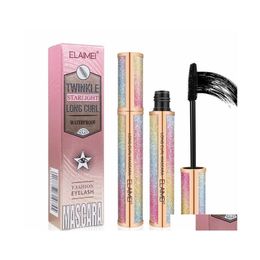 Mascara Elaimei 4D Volume Waterproof Silk Curl Fibre Lash Starry Eyelash Extension Black Thick Mascaras Cosmetics Drop Delivery Heal Dhypw