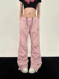 Women's Pants HOUZHOU Harajuku Y2k Cargo Women Baggy Joggers Pink Aesthetic Oversized Black Wide Trousers Grunge Streetwear Kpop Fashion